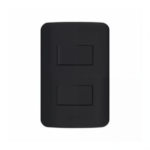 Conjunto Canoa 2 Interruptores Paralelos + Tomada 10A 250V Preto 4x2 26290